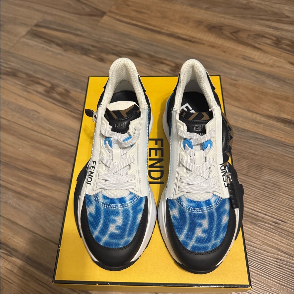 Fendi Women's Sneakers in Blue, White, and Black